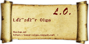 Lázár Olga névjegykártya