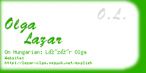 olga lazar business card